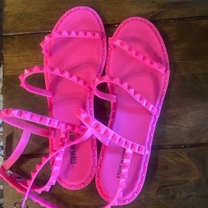 Steve Madden hot pink studded sandals. Never worn